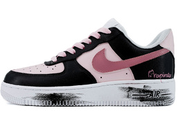 Nike Износостойкие и легкие женские низкие кроссовки для скейтбординга Air Force 1, черно-розовые cw2288-111(team975-黑粉布蕾） | black pink