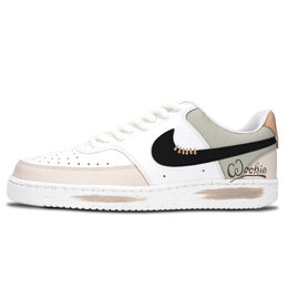 Nike Кроссовки Court Vision 1 Free To Grow, износостойкие, низкие, для скейтбординга, унисекс, белые, коричневые dh2987-101（team883-自由生长） | white brown