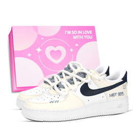 Nike Кроссовки Air Force 1 с термоабразивной подошвой для скейтбординга, унисекс, желтые, синие, белые dd8959-100（team-883希望王冠鞋盒-粉色鞋） | yellow blue white