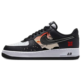 Nike Кроссовки Air Force 1 с низким верхом, устойчивые к истиранию и скольжению, унисекс, белые, черные dv0788-001(team56-落日晚霞) | white black