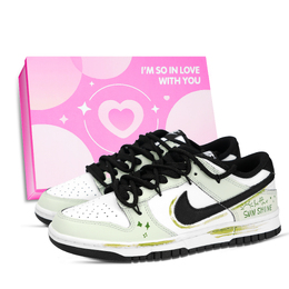 Nike Кроссовки для скейтбординга Dunk Low Top унисекс зеленые белые dd1391-100（team-883沐浴春光鞋盒-bbo） | green white