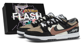 Nike Кроссовки для скейтбординга Dunk Club, Box Low, женские, черно-коричневые hv1800-101(team1086-俱乐部s-box) | black brown