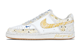 Nike Кроссовки Court Vision Golden Wave Dance с низким верхом, устойчивые к истиранию, дышащие, женские, белое золото fv9952-102（team407-麦浪金舞） | white gold