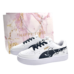 Puma Кроссовки для скейтбординга Caven 2.0 Snow Shadow Snake Queen, износостойкие, низкие, унисекс, белые, черные 392290-03（team865-雪影蛇姬sbox） | white black