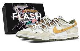 Nike Кроссовки для скейтбординга Dunk Light Shadow Flowing White, Box Low, женские, цвета экрю и оранжевого dd1503-120(team1086-光影流白s-box) | ecru orange