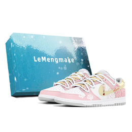 Nike Кроссовки для скейтбординга Dunk Slip с низким верхом, женские, белые, розовые, желтые dd1503-103(team399-玫瑰歌韵s-box) | white pink yellow
