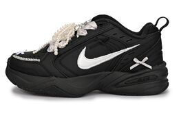 Кроссовки Air Monarch 4 с износостойкой подошвой, унисекс, черно-серебристые Nike, Black Silver 415445-001(team33-月光芭蕾 男女款） | black silver