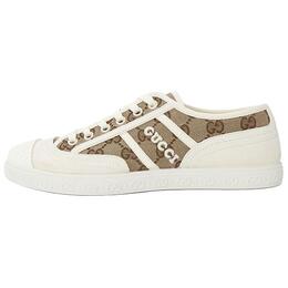 Gucci Женские кроссовки Gg Canvas «Бело-бежевый монограмма» 759071 fac19 9756 | beige