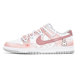 Nike Кроссовки для скейтбординга Dunk Anti-Slip, износостойкие, женские, белые, розовые dd1503-103(team778-宅兔心事) | white pink