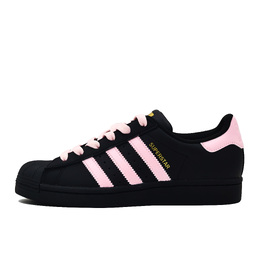 Adidas Низкие, износостойкие, противоскользящие кроссовки для скейтбординга SUPERSTAR, унисекс, черно-розовые eg4959(team867-莓莓甜心) | black pink