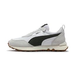 Puma Низкие повседневные кроссовки Rider FV, устойчивые к истиранию, унисекс, белые, серые 391925-09 | puma white-dark olive-gray