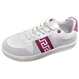Versace Женские кроссовки La Greca «Бело-розовые» 1012657-1a08931_2wi90 | white pink