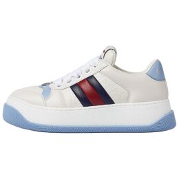 Gucci Скейтбордные кроссовки Screener Dusty Shoes 4,2 см женские, белые, синие 795275 aadui 9071 | white blue
