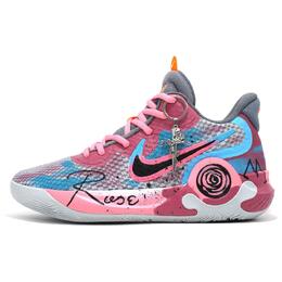 Nike Баскетбольные кроссовки KD Trey 5 IX с мягкой подошвой, противоскользящие, износостойкие, дышащие, среднего размера, унисекс, сине-розовые cw3402-011(team628-玫瑰之城) | blue pink