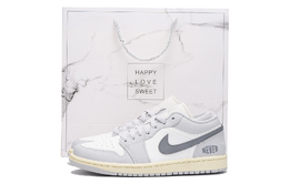 Jordan Женские баскетбольные кроссовки Air 1 Slip-Resistant Coverage Low-Top Vintage, серо-белые dc0774-103(team59-女款灰白二sbox) | gray white