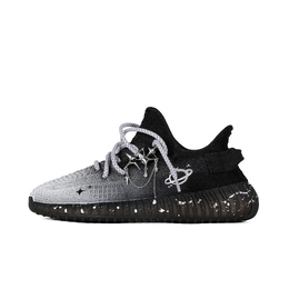 Adidas Yeezy Boost 350 V2 дышащие и износостойкие низкие повседневные кроссовки унисекс, цвет черный, белый hq4540（team419-宇宙星辰） | black white