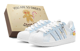 Adidas Кроссовки для скейтбординга Superstar, унисекс, низкие, белые eg4958(teams2-冰雪星星s-box) | sky blue