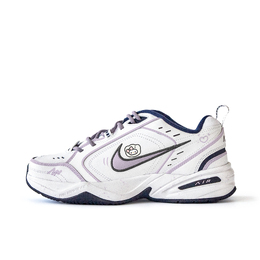 Nike Низкие кроссовки Air Monarch 4 с защитой от скольжения, износостойкие, массивные, унисекс, белые, фиолетовые 415445-102(team676-糯米椰卷) | white purple