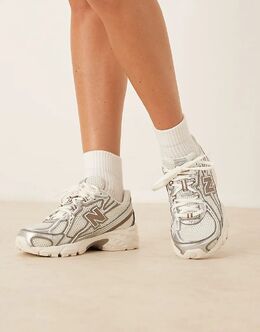 Кроссовки унисекс New Balance 740 с белыми, серебристыми и бежевыми деталями 141913391 | white