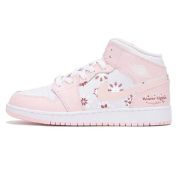 Jordan Баскетбольные кроссовки Air 1 Vintage, женские, средний верх, белые/розовые fd8780-601(team10-圣诞雪花) | pink