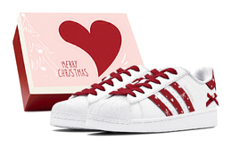 Adidas SUPERSTAR противоскользящие износостойкие низкие кроссовки для скейтбординга унисекс белые красные eg4958(team88-爱语星辰s-box) | white red