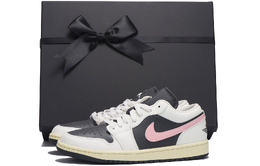 Jordan Баскетбольные кроссовки Air 1 Slip-Resistant Coverage Low-Top Vintage, женские, черные, серые, розовые dc0774-001(team59-女款粉棕sbox) | black gray pink