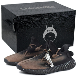 Adidas Низкие повседневные кроссовки Yeezy Boost 350 V2 унисекс, черно-коричневые hq4540(team679-男女款lm摩蛇s-box) | black brown