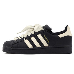 Adidas Низкие противоскользящие кроссовки для скейтбординга SUPERSTAR, унисекс, бежево-черные eg4959(teamy-男女款奶油小熊米黑) | beige black
