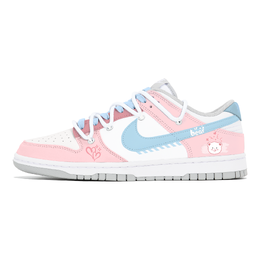 Nike Кроссовки для скейтбординга Dunk Slip с низким верхом, женские, розовые, белые, синие dd1503-103(team399-恋熊日记) | pink white blue