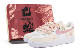 Nike Кроссовки для скейтбординга Air Force 1 Low-Top унисекс, белые, розовые cw2288-111(team963-气泡猫sbox) | white pink