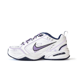 Nike Низкие кроссовки Air Monarch 4 с защитой от скольжения, износостойкие, массивные, унисекс, белые, фиолетовые 415445-102(team354-發財壳壳) | white purple