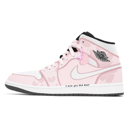 Jordan Баскетбольные кроссовки Air 1 Joy Lemon, износостойкие, среднего размера, винтажные, унисекс, белые, розовые dq8426-001(team778-折现浪漫) | white pink