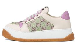 Gucci Кроссовки Women's Screener 'GG Crystals Purple Enamel Detail' Women's 783115 aadef 9141 | beige purple