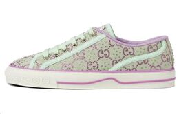 Gucci Кроссовки Women's Tennis 1977 'GG Crystals Pale Green Lilac' Women's 782359 fabzz 8641 | green purple