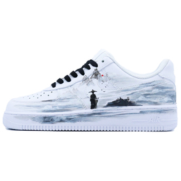 Nike Кроссовки для скейтбординга Air Force 1 с противоскользящим и износостойким дышащим верхом, унисекс, черно-белые cw2288-111(team779-男女国风 水墨江湖) | black white