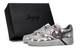 Nike Низкие износостойкие кроссовки для скейтбординга Air Force 1, унисекс, белые, серые cw2288-111(team80-男女枫染秋华s-box) | white gray