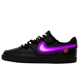 Nike Кроссовки Court Vision с противоскользящим износостойким низким верхом для скейтборда унисекс, черно-фиолетовые dh2987-002(team251-cv迷雾紫解构） | black purple