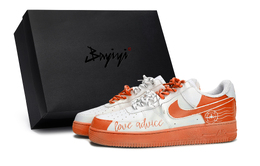 Nike Кроссовки для скейтбординга Air Force 1, унисекс, низкие, оранжевые cw2288-111(team80-爱的谏言白橘s-box) | white orange