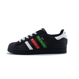Adidas Низкие противоскользящие кроссовки для скейтбординга SUPERSTAR унисекс, черные, красные, зеленые eg4959(team759-圣诞彩带） | black red green