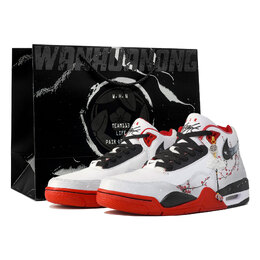 Nike Сумка-шоппер Flight Legacy Kaleidoscope Snowy Plum Blossom, винтажные баскетбольные кроссовки среднего берца, белые, унисекс bq4212-100(team113-踏雪寻梅s-box) | white
