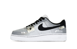 Nike Кроссовки для скейтбординга Air Force 1, износостойкие, увеличивающие рост, унисекс, серебристо-черные cw2288-111(team42-男女同款响尾蛇灰白) | silver black