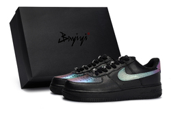 Nike Низкие износостойкие кроссовки для скейтбординга Air Force 1 унисекс, черные, синие, зеленые, фиолетовые cw2288-001(team80-男女蓝绿紫空军sbox) | black blue green purple