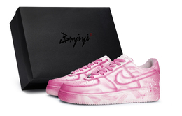 Nike Кроссовки Air Force 1 с низким верхом для скейтборда, противоскользящие, унисекс, белые, розово-красные cw2288-111(team80-极光星河玫红s-box) | white rose red
