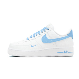 Nike Кроссовки для скейтбординга Air Force 1 с антискользящей амортизацией, износостойкие, низкие, женские, цвет белый, синий hf0022-100(team676-阿蒂仙) | white blue