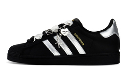 Adidas SUPERSTAR Противоскользящие и износостойкие легкие низкие кроссовки для скейтбординга унисекс, черные, серебристые eg4959(team119-月光夜曲) | black silver
