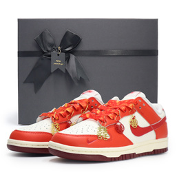 Nike Кроссовки для скейтбординга Dunk Anti-Slip, износостойкие, женские, красные, белые hj3491-161（team448-新中式婚鞋box） | red white