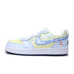 Nike Легкие низкие кроссовки для скейтбординга Court Borough, женские, синие, белые, желтые, красные fv8120-141（team390-冰霜莹莹） | blue white yellow red