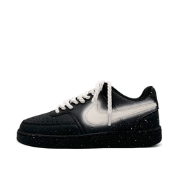 Nike Низкие износостойкие кроссовки для скейтбординга Court Vision унисекс, черные, бежевые, белые dh2987-002（team476-星河映雪） | black beige white