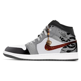 Jordan 1. Износостойкие и нескользящие винтажные баскетбольные кроссовки Joy Lemon среднего размера, унисекс, черно-серого цвета dq8426-001(team778-蛇影祥瑞) | black gray