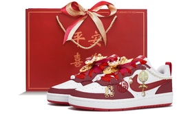 Nike Кроссовки для скейтборда Court Borough 2, износостойкие, женские, белые, красные bq5448-103（team拾玖-岁岁欢愉） | white red